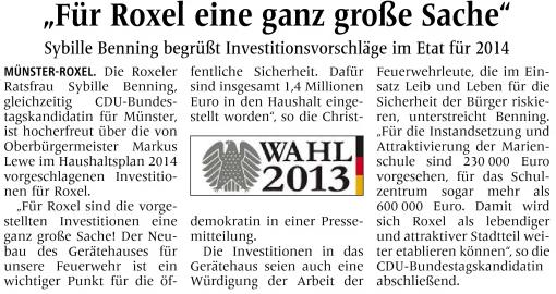 Für Roxel eine ganz große Sache, 07.09.13 WN Für Roxel eine ganz große Sache, 07.09.13 WN
