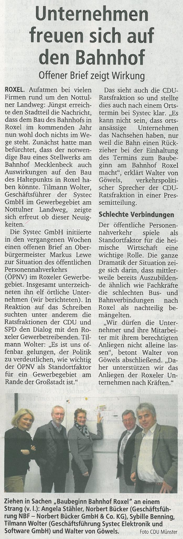 Unternehmen freuen sich auf den Bahnhof, 14.11.13 MZ Unternehmen freuen sich auf den Bahnhof, 14.11.13 MZ