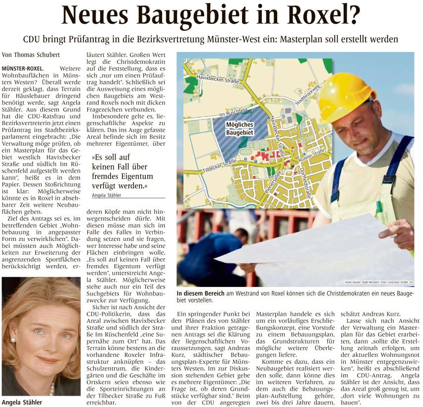 Neues Baugebiet in Roxel, 24.01.14 WN Neues Baugebiet in Roxel, 24.01.14 WN