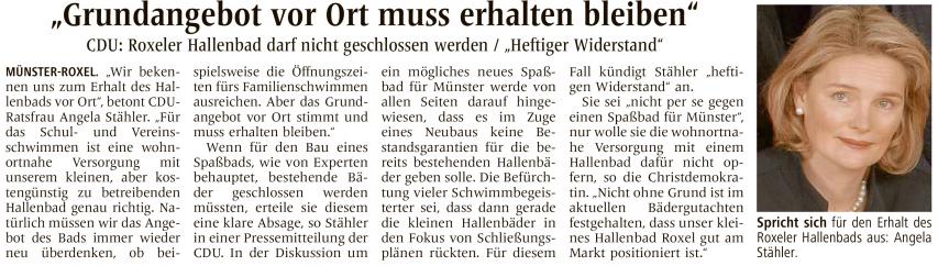 25.03.14 WN, Grundangebot vor Ort muss erhalten bleiben 25.03.14 WN, Grundangebot vor Ort muss erhalten bleiben