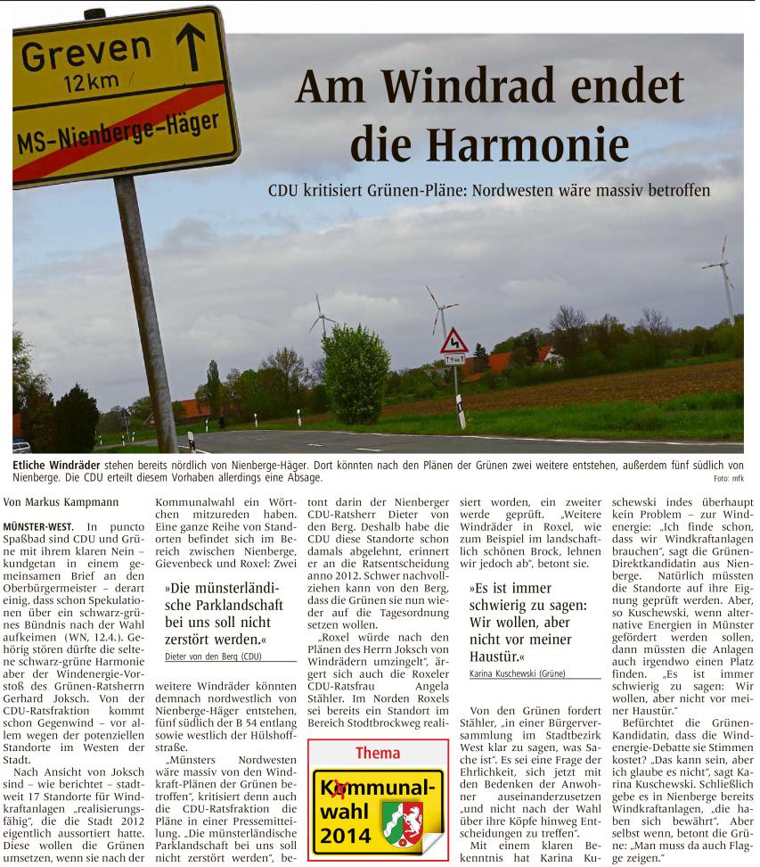 Am Windrad endet die Harmonie WN17042014 Am Windrad endet die Harmonie WN17042014